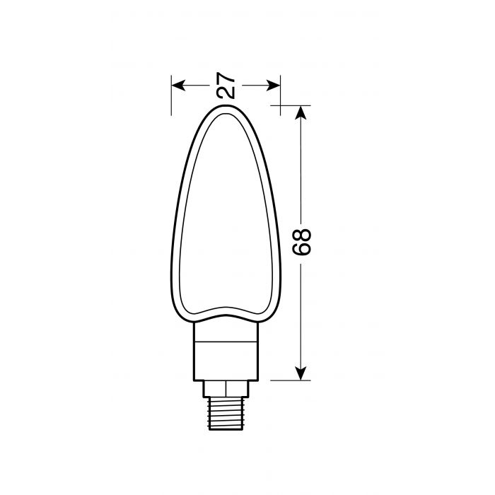 Coppia Frecce Nere Mod. Arrow Led Vetro Arancio Lampa 90091