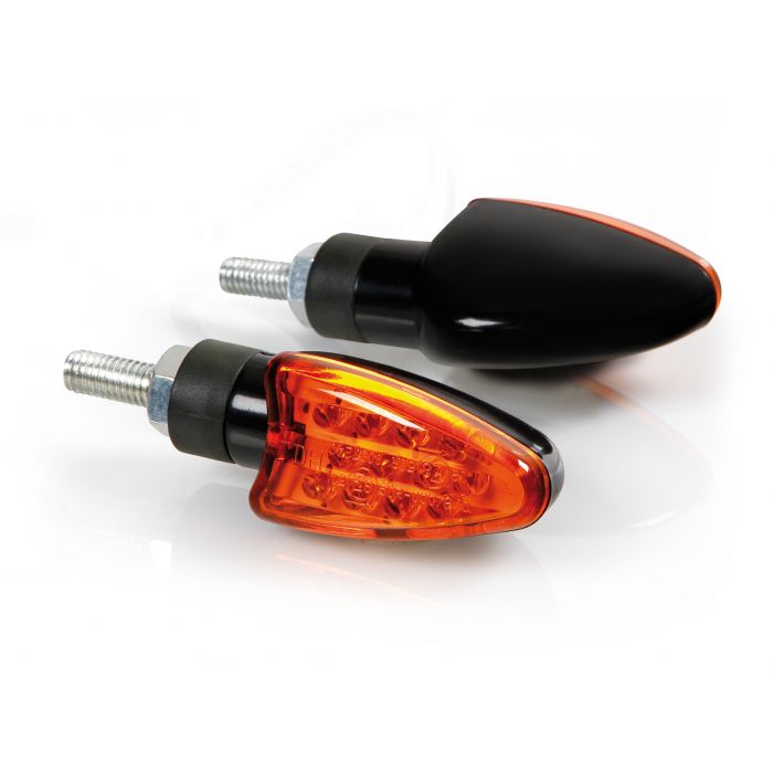 Coppia Frecce Nere Mod. Arrow Led Vetro Arancio Lampa 90091