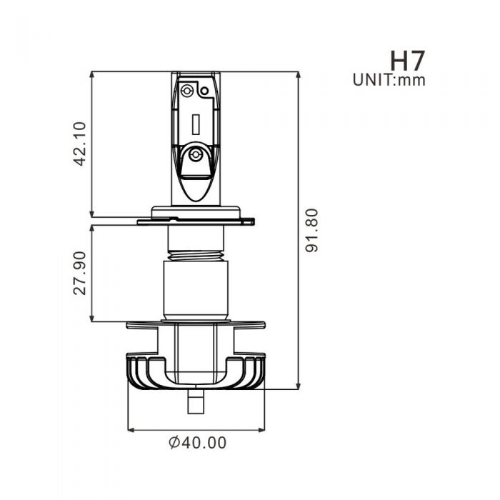 Lampadina Sifam H7 Led + Alimentatore 16w /2200 Lumens Cod. Pla7033