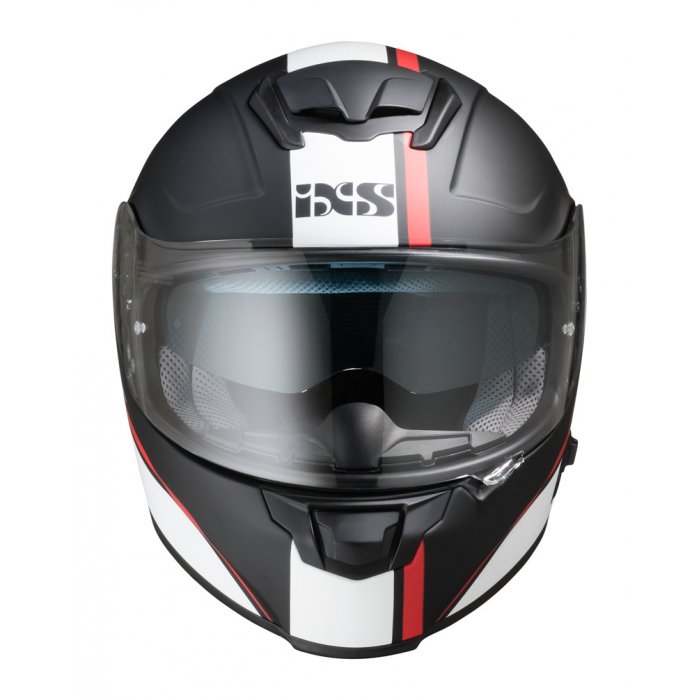 Casque intégral Ixs 215 2.1 avec parasol noir blanc rouge