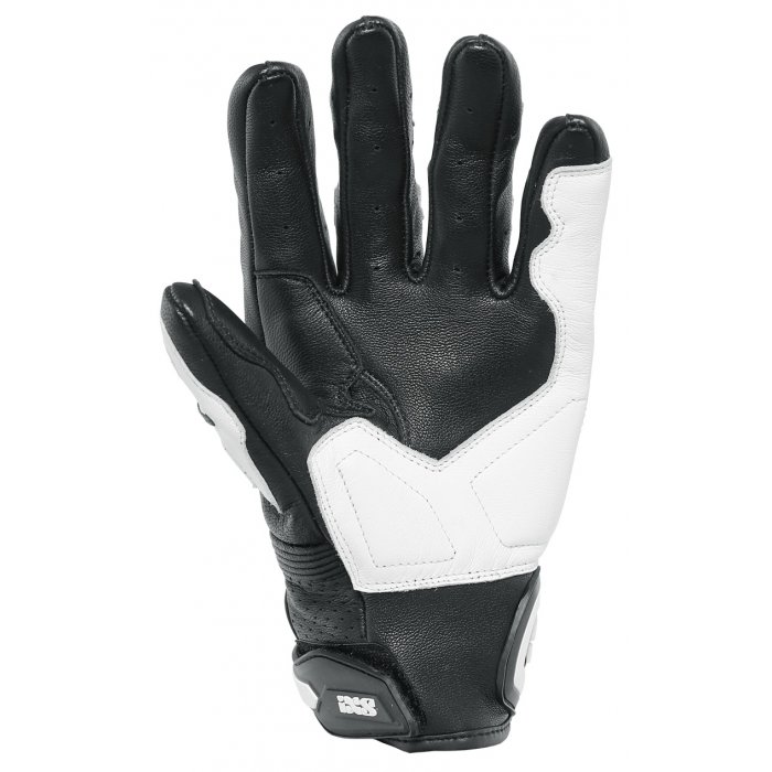 Guanto Corto Sport In Pelle Di Capra Ixs Rs-400 Nero Bianco
