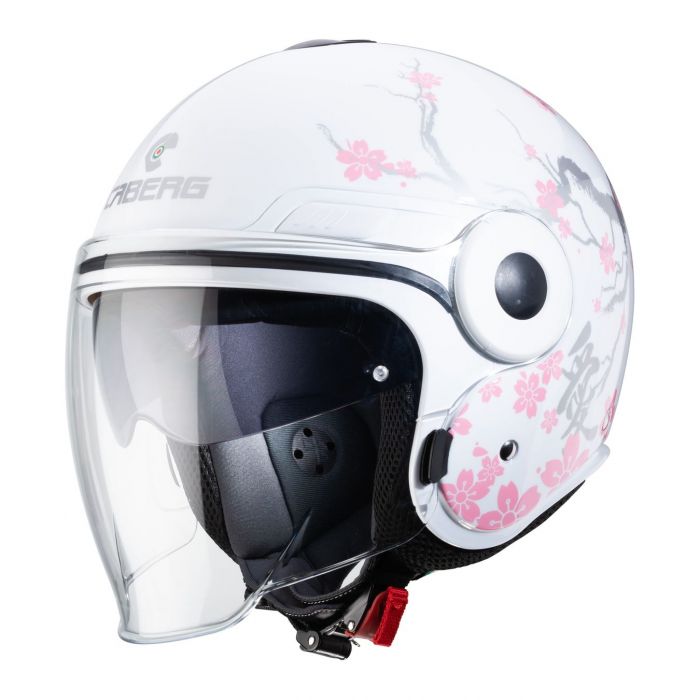 Casco Jet Caberg Uptown Bloom White/silver/pink