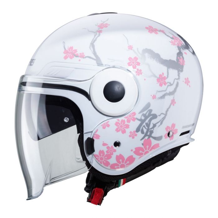 Casco Jet Caberg Uptown Bloom White/silver/pink