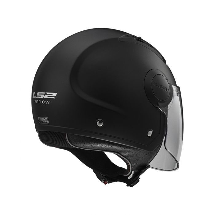 Casco Jet Ls2 Of562 Airflow Matt Black Long