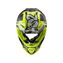 Casco Mx Cross Ls2 Mx437 Fast Evo Crusher Black H-v Yellow