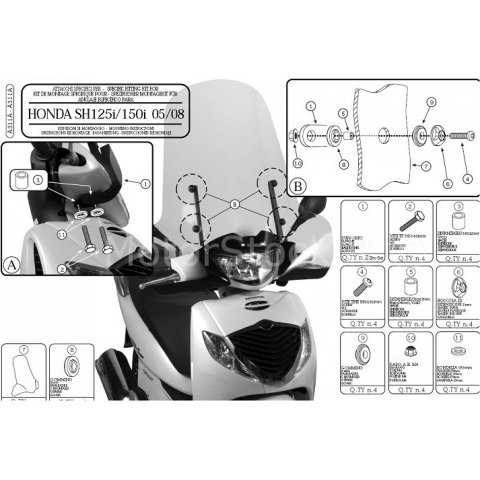 GIA311A.jpg| KIT ATTACCHI GIVI A311A PER 311A, 313A, 311ASP HONDA SH