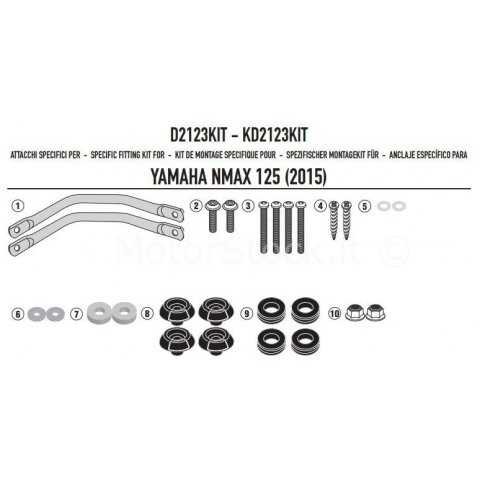 GID2123KIT.jpg| GIVI D2123KIT KIT ATTACCHI SPEC PER 2123DT