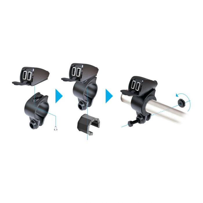 Usb-fix Trek, Doppio Caricatore Usb Resistente All’acqua, Lampa 38828