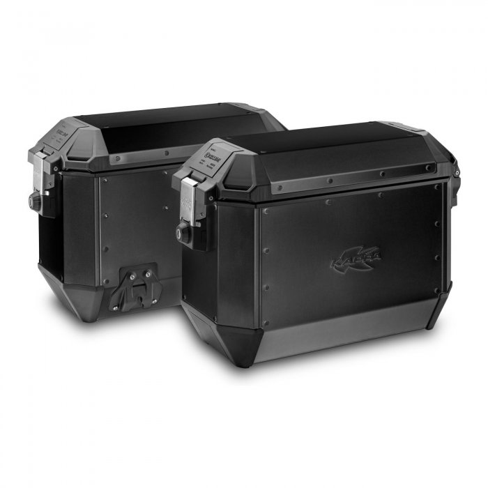 Par de maletas laterales Kappa aluminio negro K'mission 36 Lt. Monokey