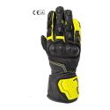 Guanti In Pelle Oj Sleek Nero/giallo Fluo