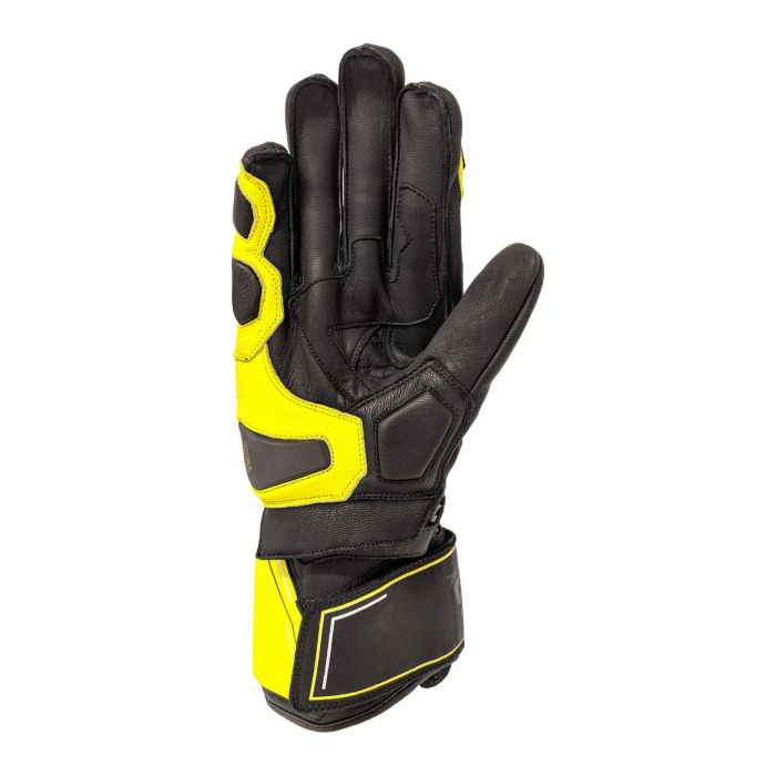 Guanti In Pelle Oj Sleek Nero/giallo Fluo