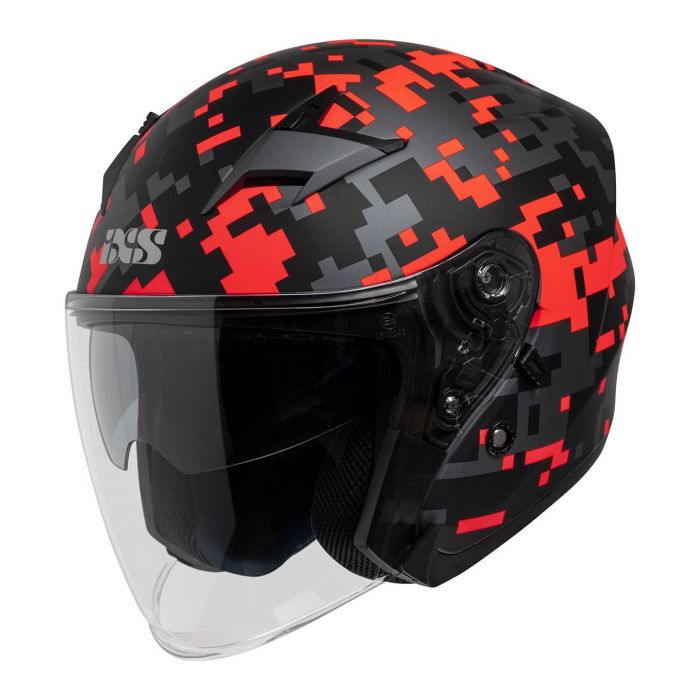 Casco Jet Ixs 99 2.0 Nero Opaco Rosso