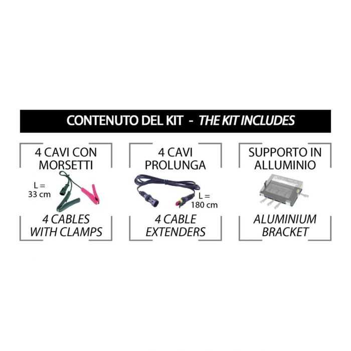 Bc Pro4s Caricabatteria A 4 Uscite + Supporto A Parete