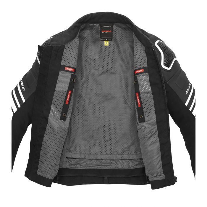 Giacca In Pelle Spidi Bolide Perf Nero/bianco